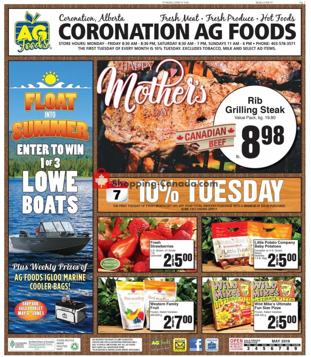 AG Foods flyer from Friday May 3, 2019 to Thursday May 9, 2019 - page 1