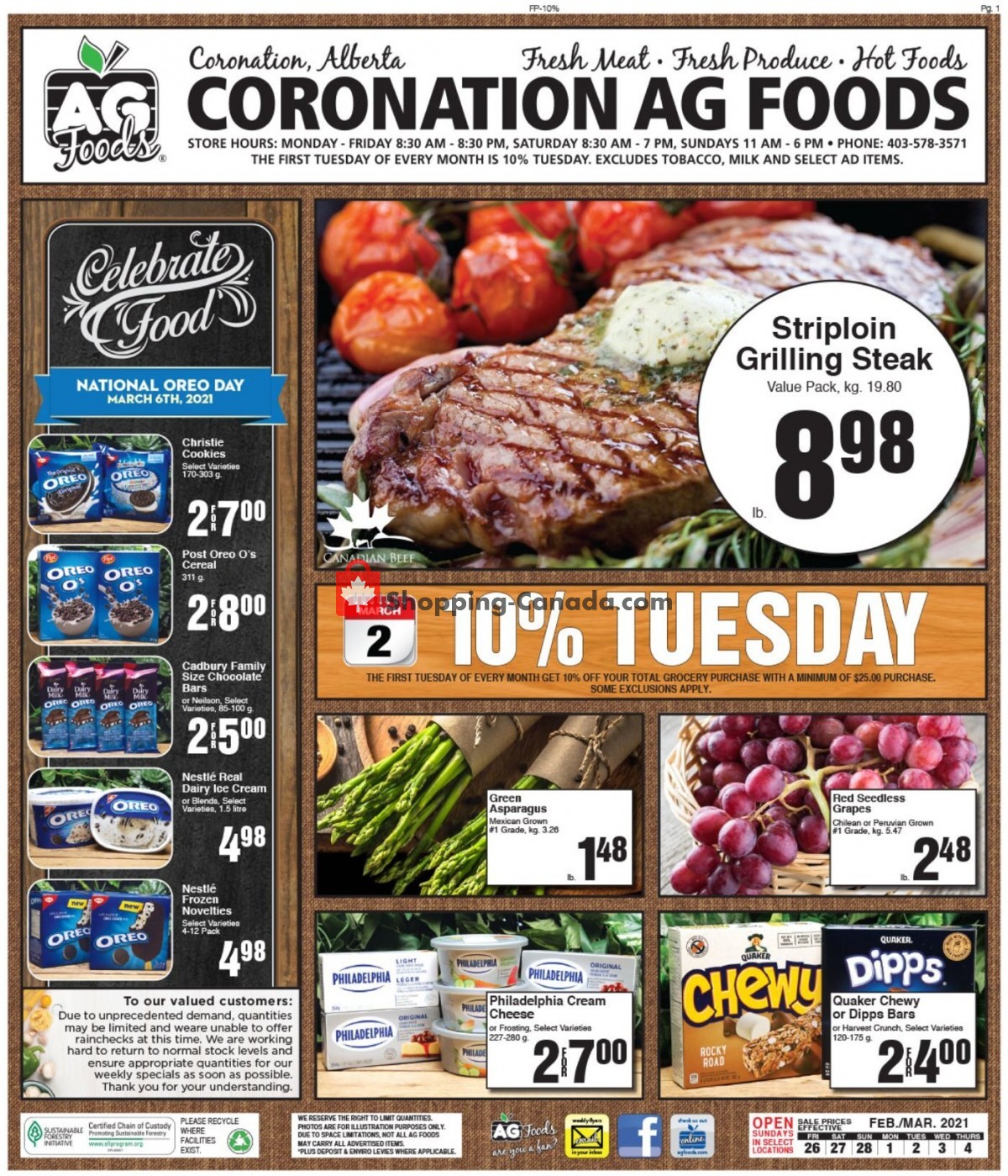 AG Foods flyer from Friday February 26, 2021 to Thursday March 4, 2021 - page 1
