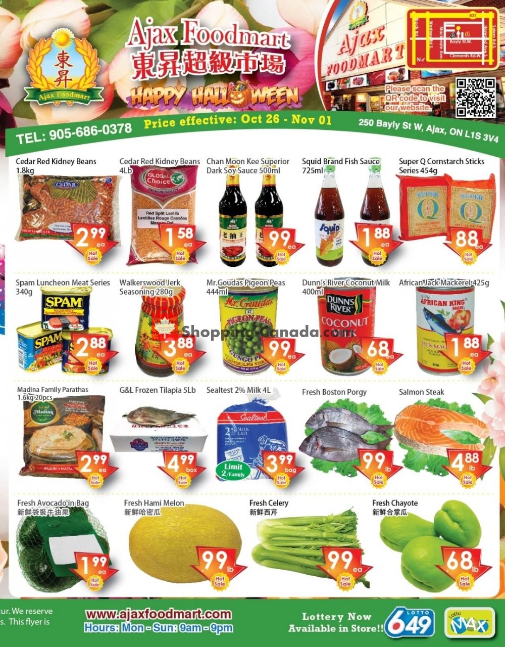 Ajax Foodmart flyer from Friday October 26, 2018 to Thursday November 1, 2018 - page 1