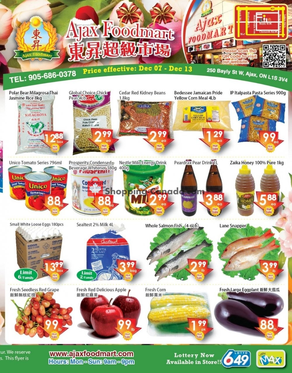 Ajax Foodmart flyer from Friday December 7, 2018 to Thursday December 13, 2018 - page 1