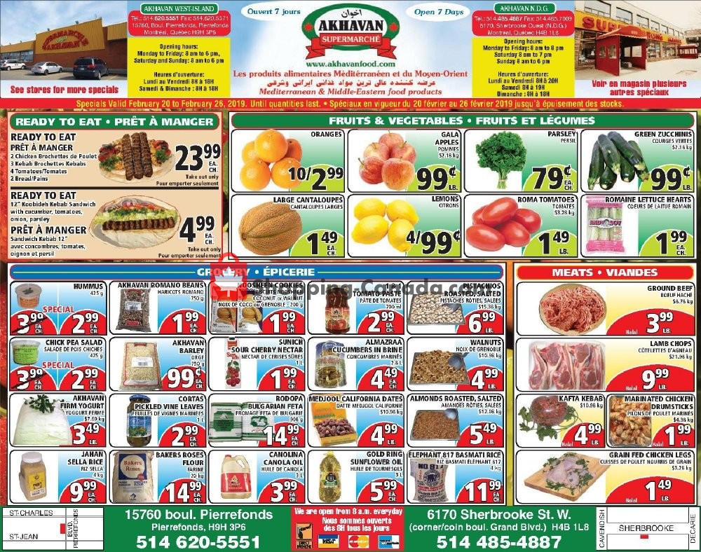 Akhavan Food Supermarche flyer from Wednesday February 20, 2019 to Tuesday February 26, 2019 - page 1
