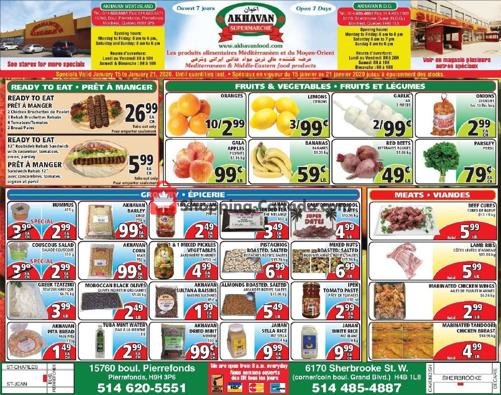 Akhavan Food Supermarche flyer from Wednesday January 15, 2020 to Tuesday January 21, 2020 - page 1