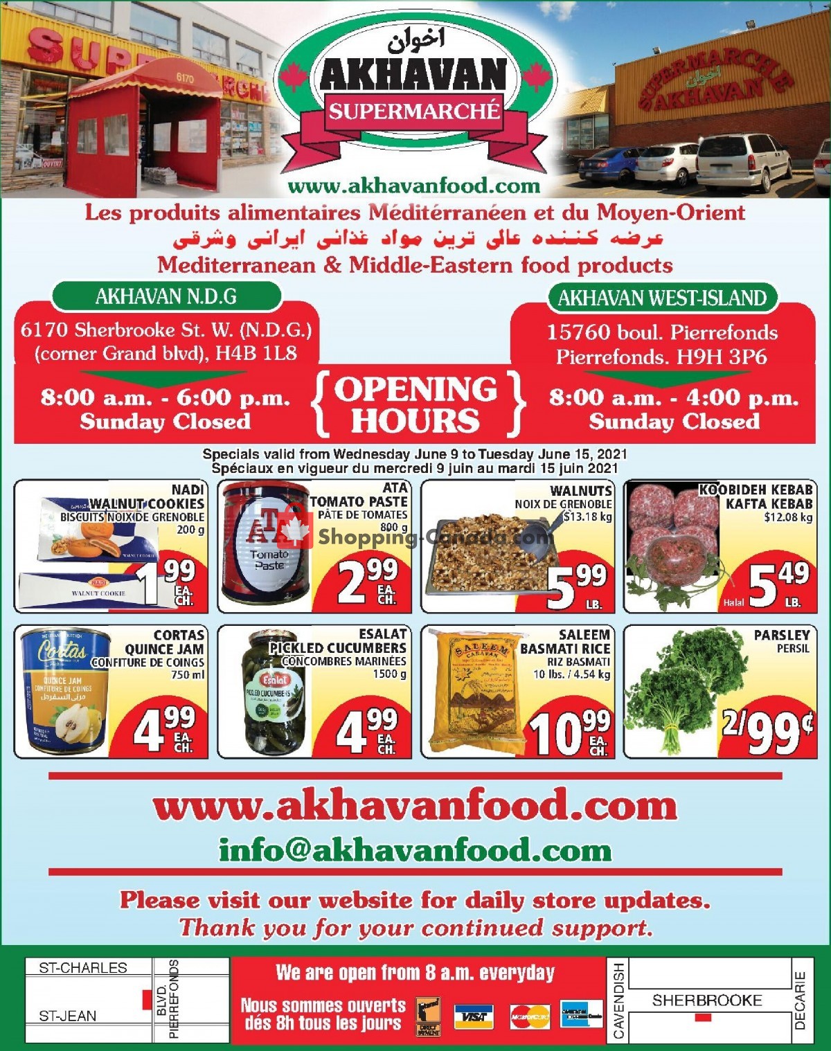 Akhavan Food Supermarche flyer from Wednesday June 9, 2021 to Tuesday June 15, 2021 - page 1