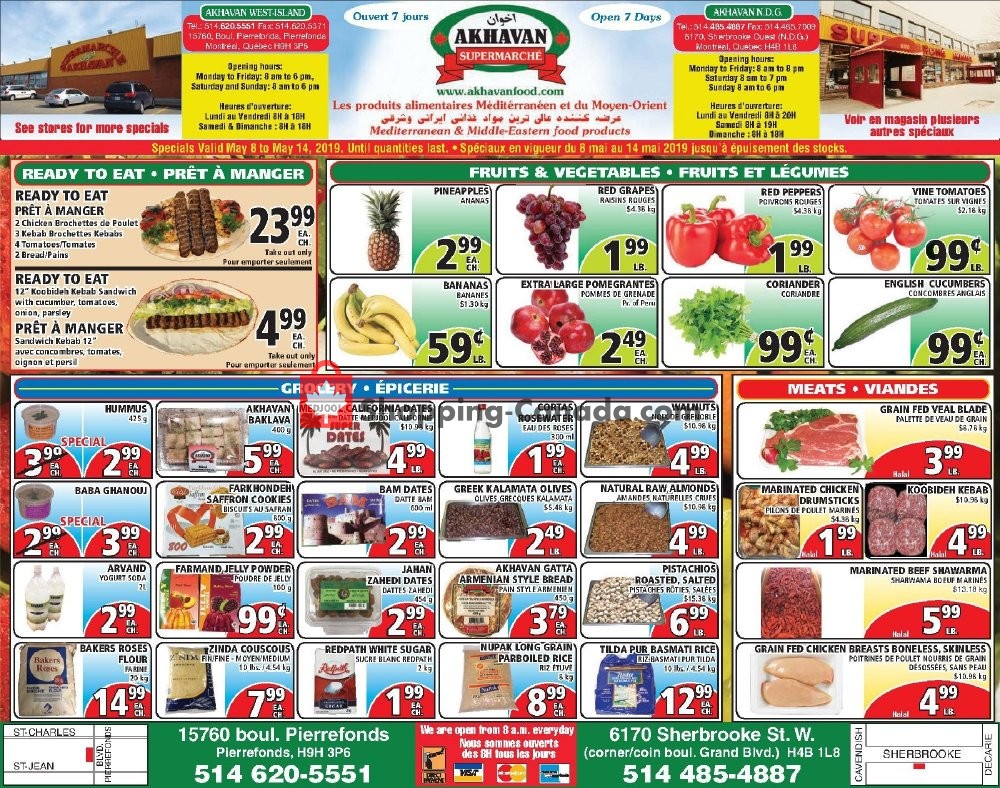Akhavan Food Supermarche flyer from Wednesday May 8, 2019 to Tuesday May 14, 2019 - page 1