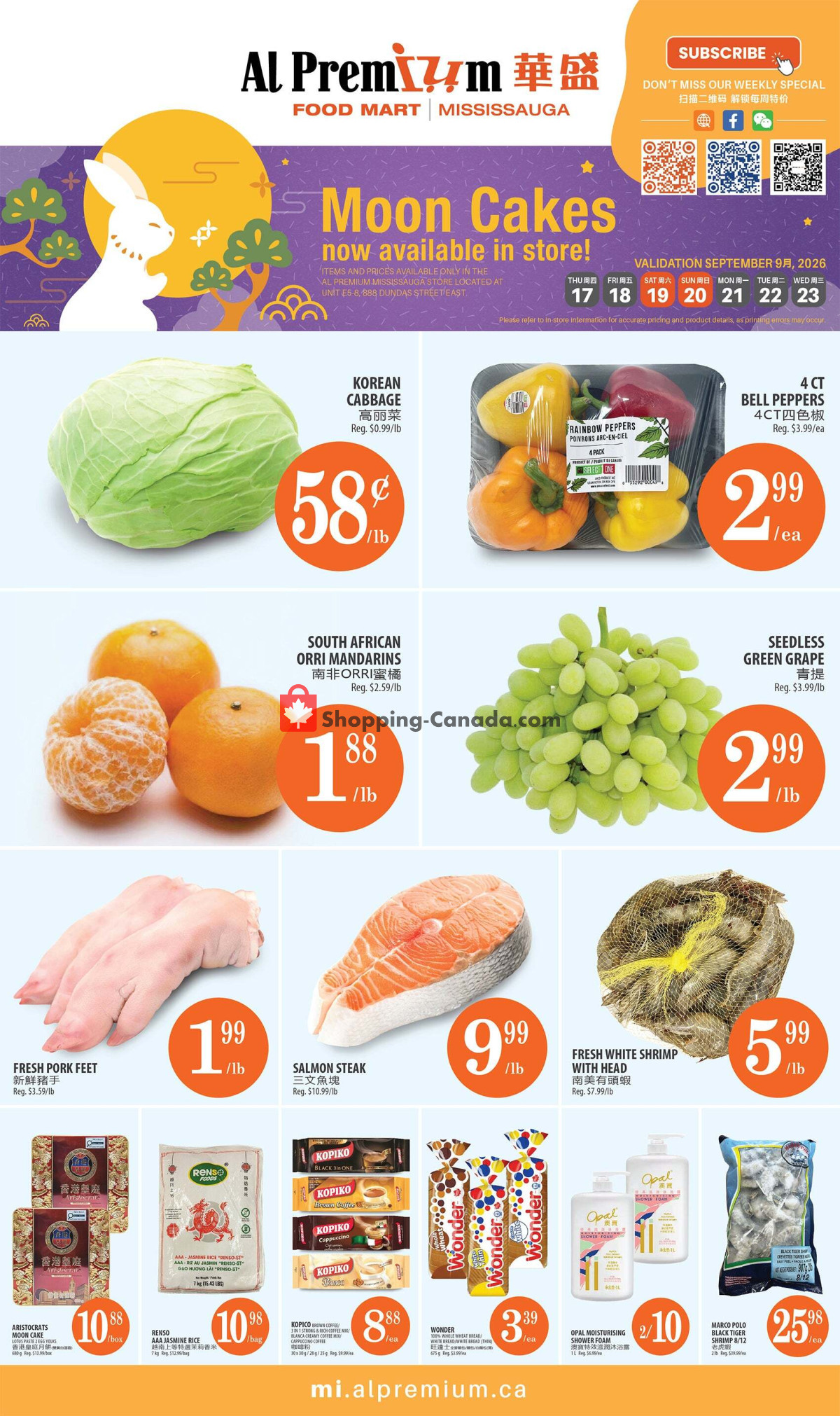 Al Premium Food Mart flyer from Thursday September 17, 2026 to Wednesday September 30, 2026 - page 1