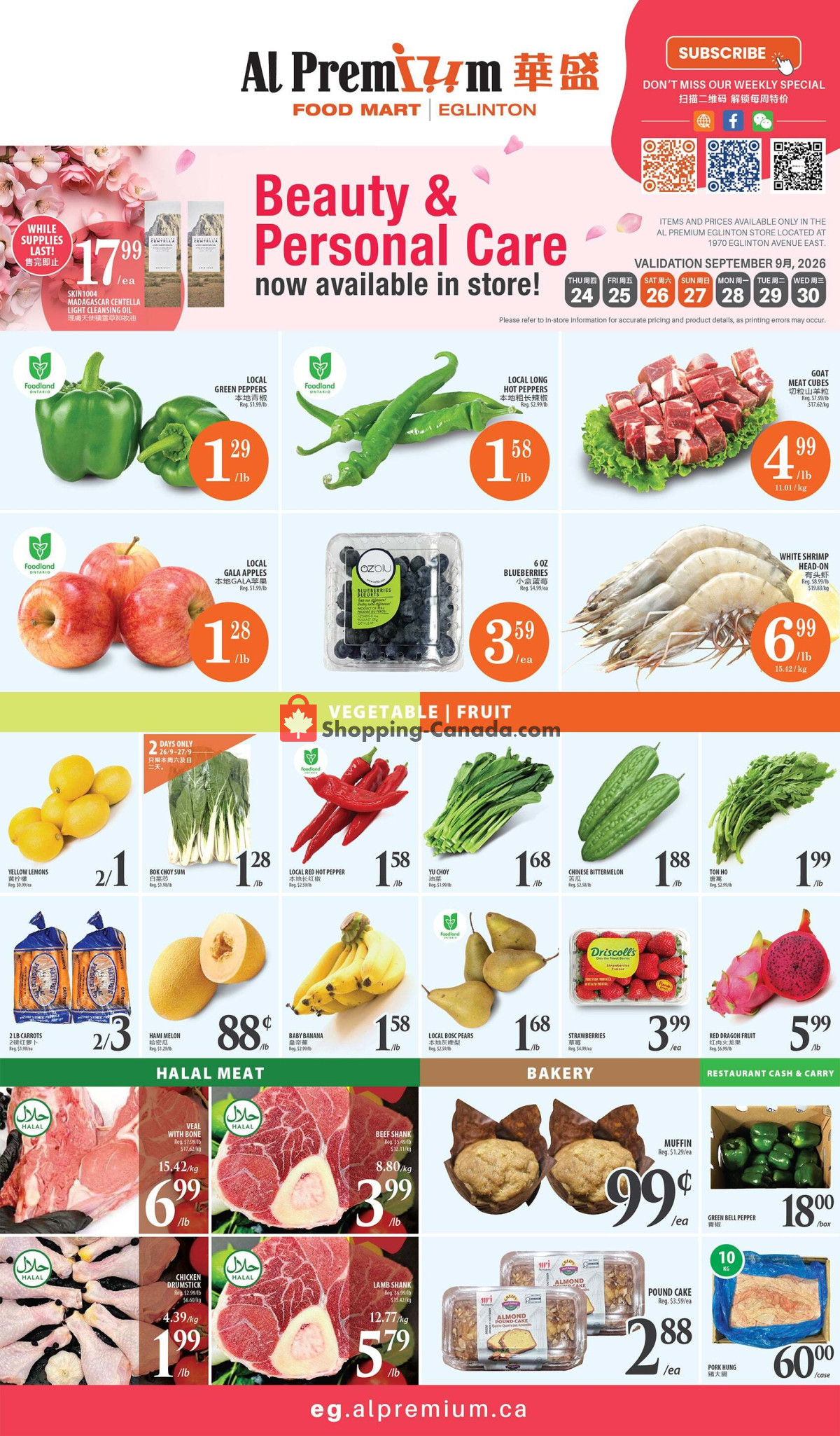 Al Premium Food Mart flyer from Tuesday September 22, 2026 to Monday September 28, 2026 - page 1