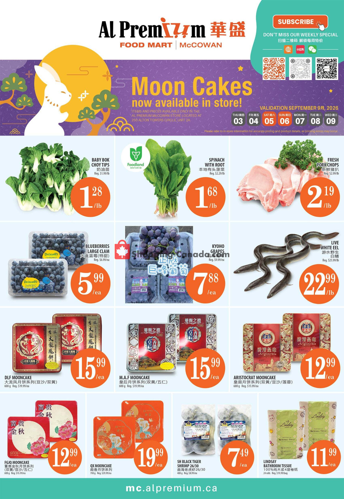 Al Premium Food Mart flyer from Thursday September 3, 2026 to Wednesday September 9, 2026 - page 1