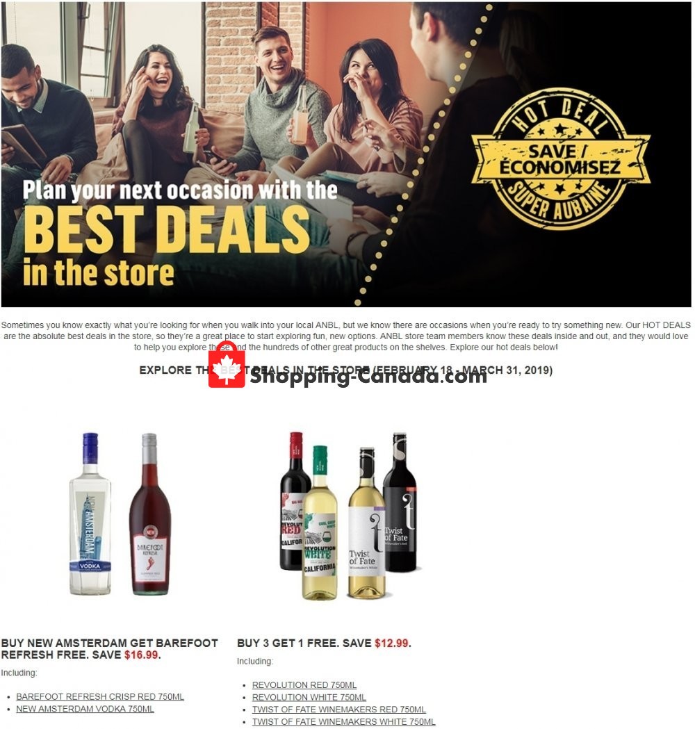 Alcool NB Liquor flyer from Monday February 18, 2019 to Sunday March 31, 2019 - page 1