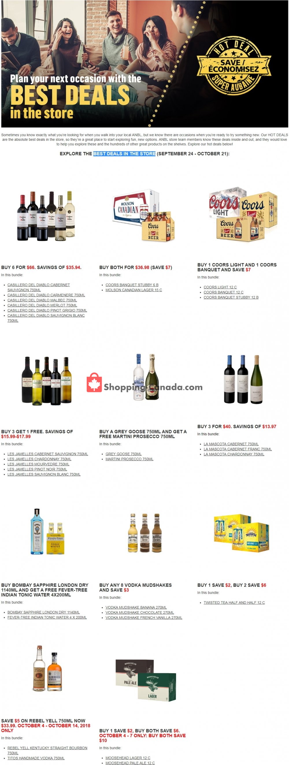 Alcool NB Liquor flyer from Monday September 24, 2018 to Sunday October 21, 2018 - page 1
