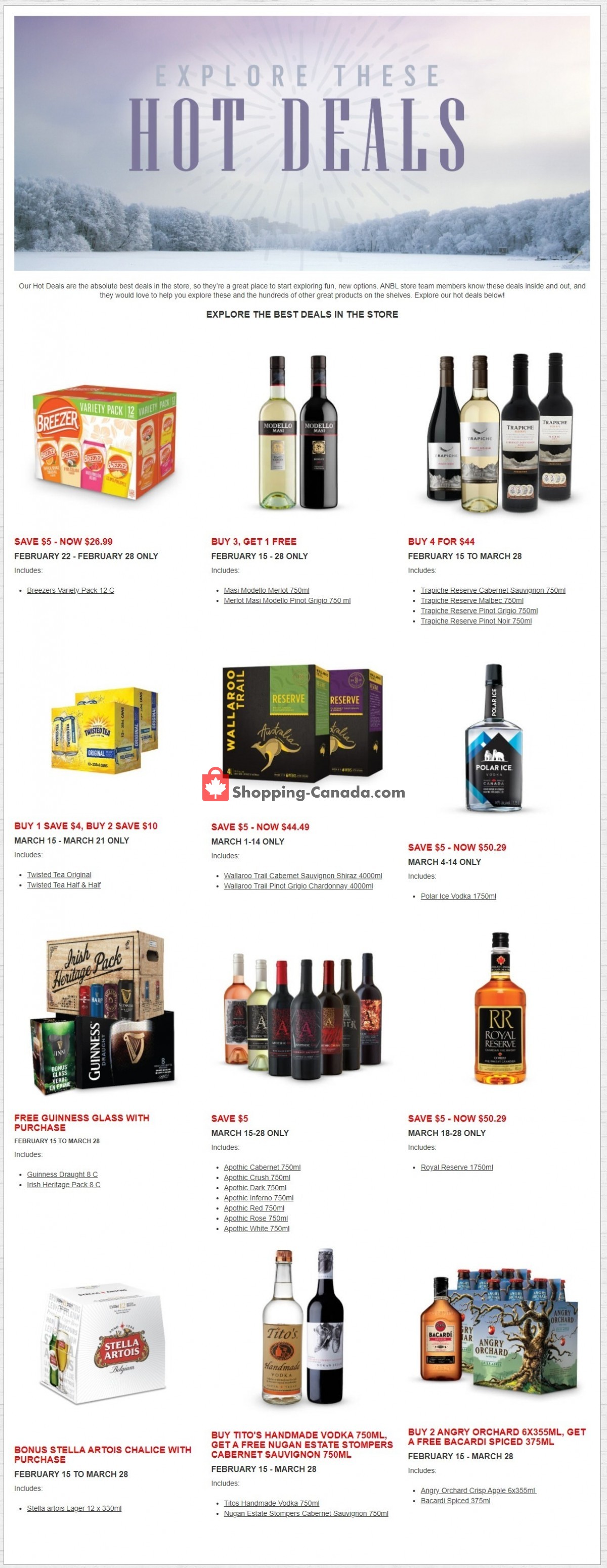 Alcool NB Liquor Canada, flyer (Explore These Hot Deals) March 1 March 28, 2021 Shopping