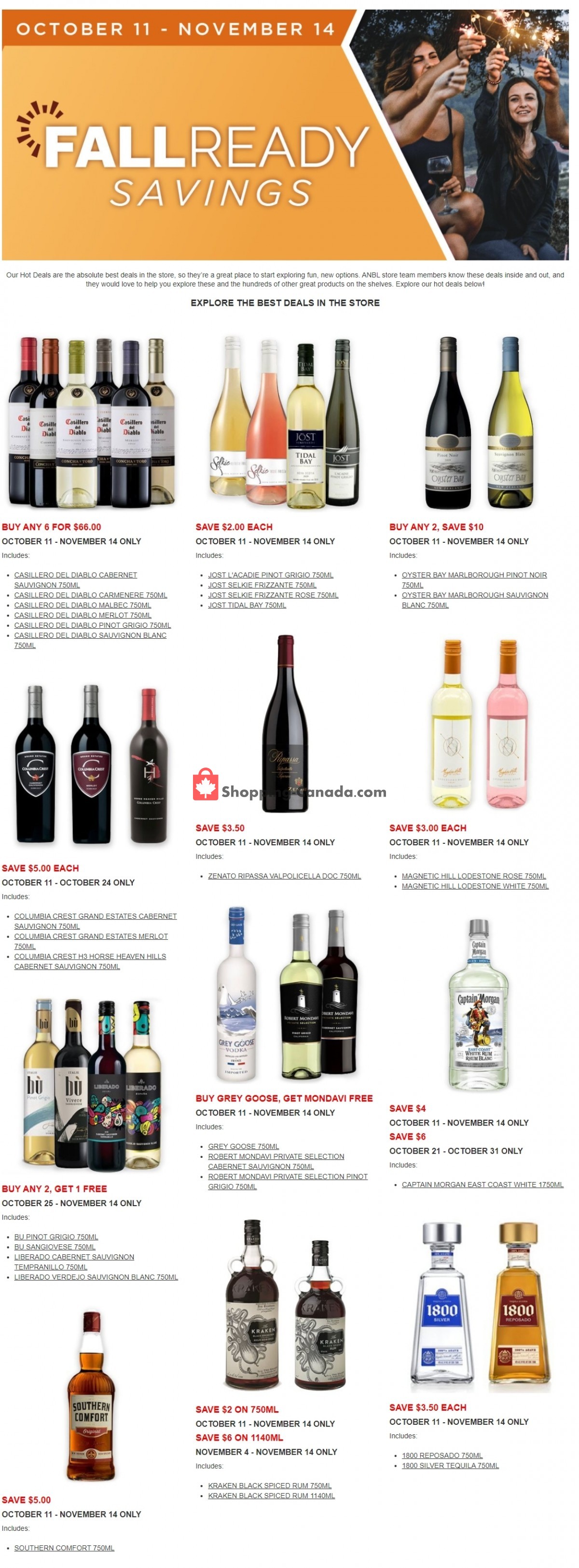 Alcool NB Liquor flyer from Monday October 11, 2021 to Sunday November 14, 2021 - page 1