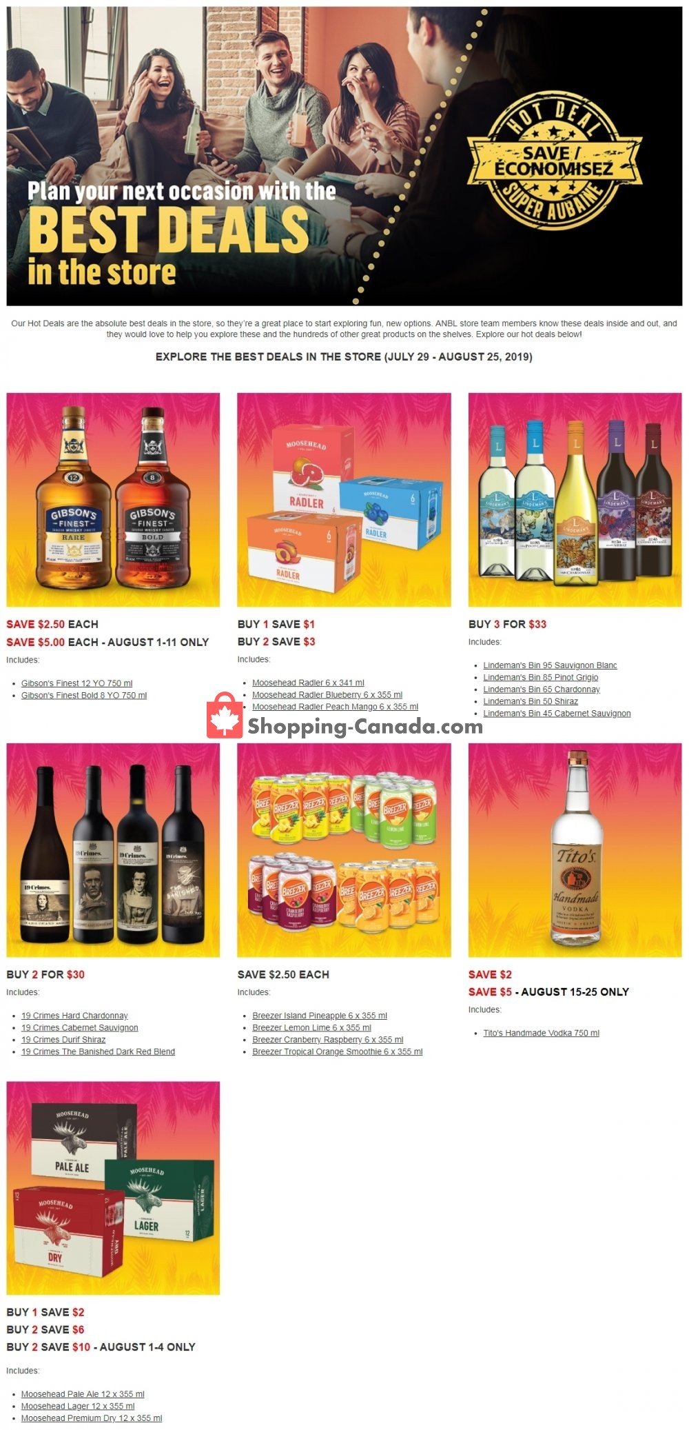 Alcool NB Liquor flyer from Monday July 29, 2019 to Sunday August 25, 2019 - page 1