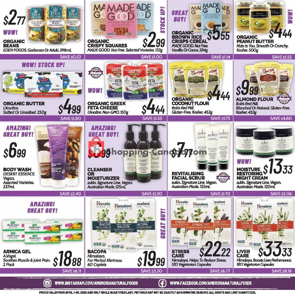 Ambrosia Natural Foods flyer from Wednesday April 1, 2020 to Thursday April 30, 2020 - page 3
