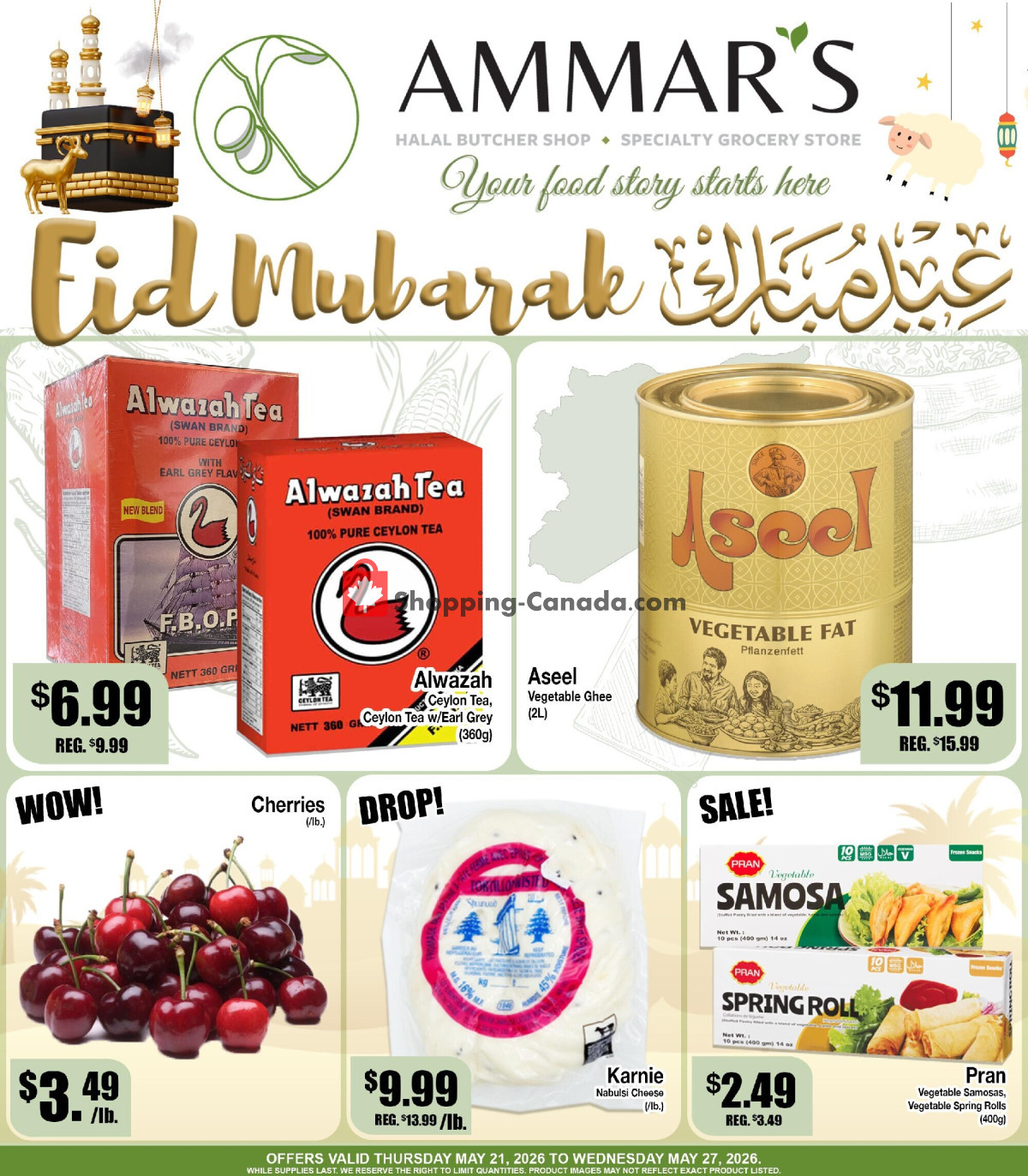 Ammar's Halal Meats flyer from Thursday May 21, 2026 to Wednesday May 27, 2026 - page 1