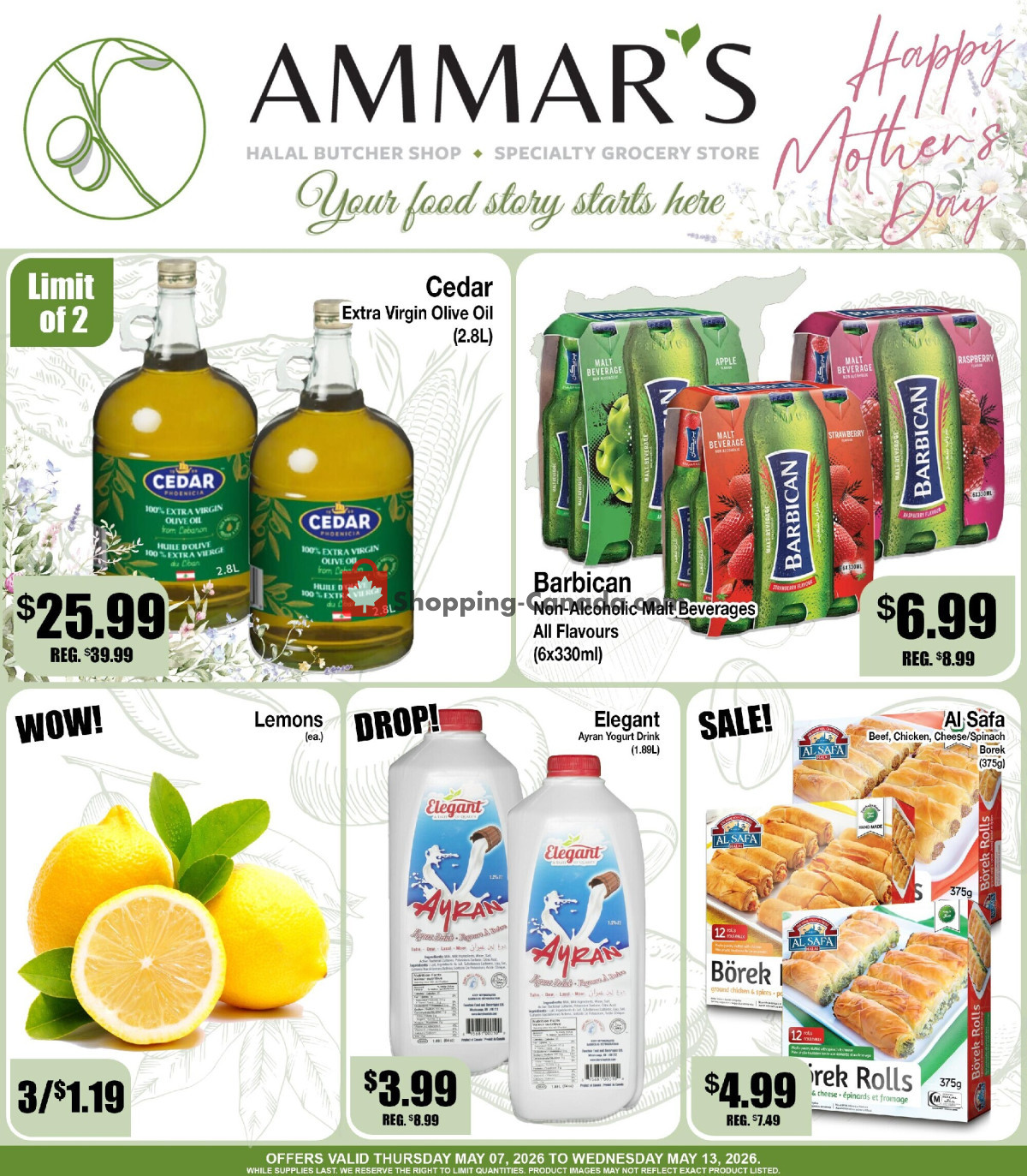 Ammar's Halal Meats flyer from Thursday May 7, 2026 to Wednesday May 13, 2026 - page 1