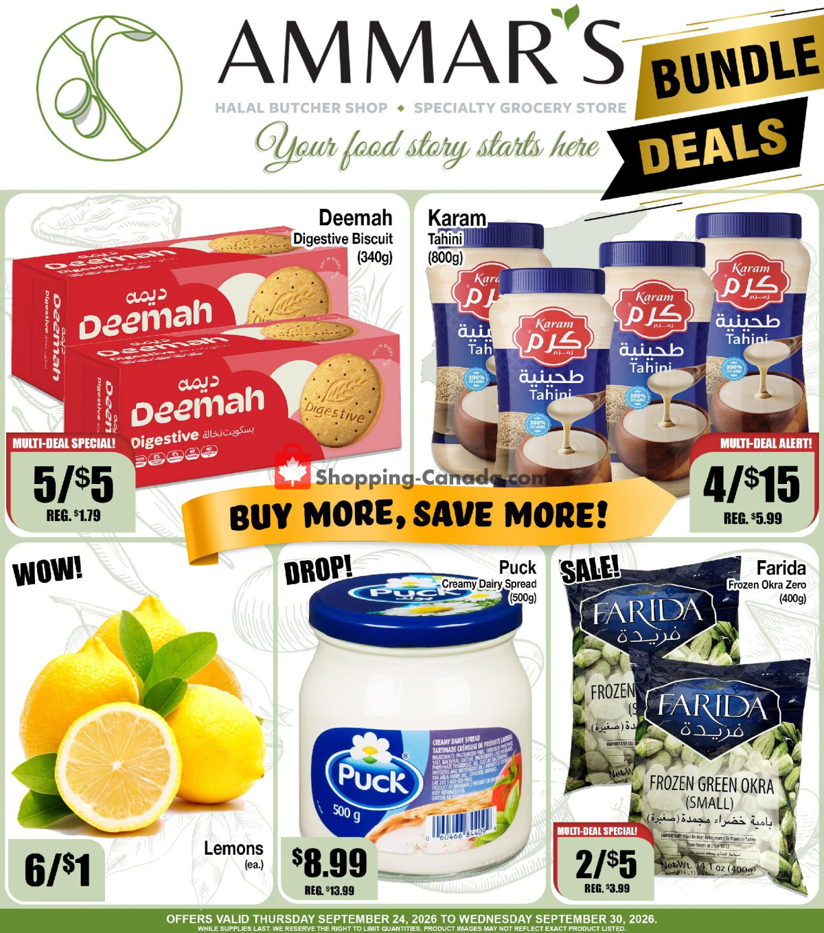 Ammar's Halal Meats flyer from Thursday September 24, 2026 to Wednesday September 30, 2026 - page 1
