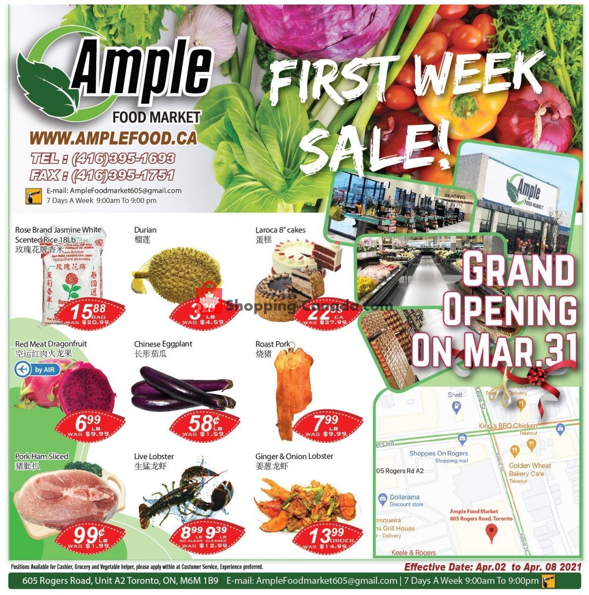 Ample Food Market flyer from Friday April 2, 2021 to Thursday April 8, 2021 - page 1