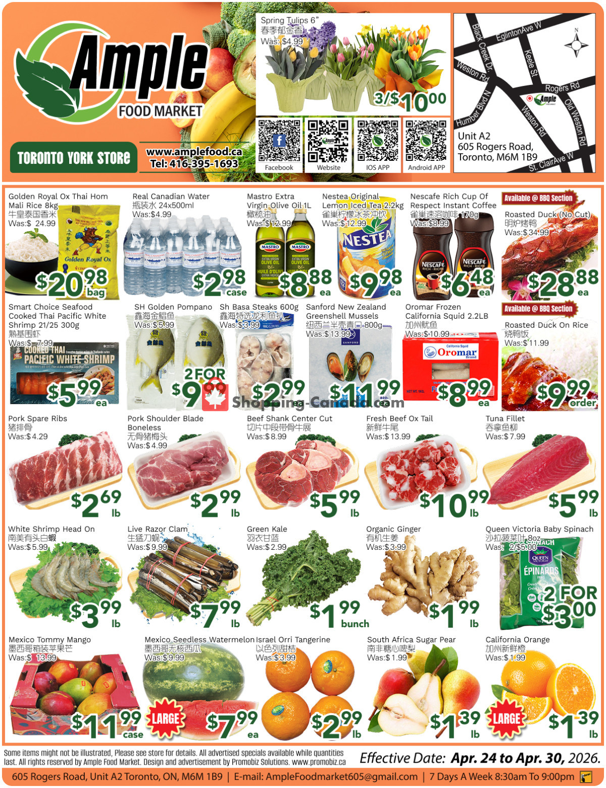 Ample Food Market flyer from Friday April 24, 2026 to Thursday April 30, 2026 - page 1