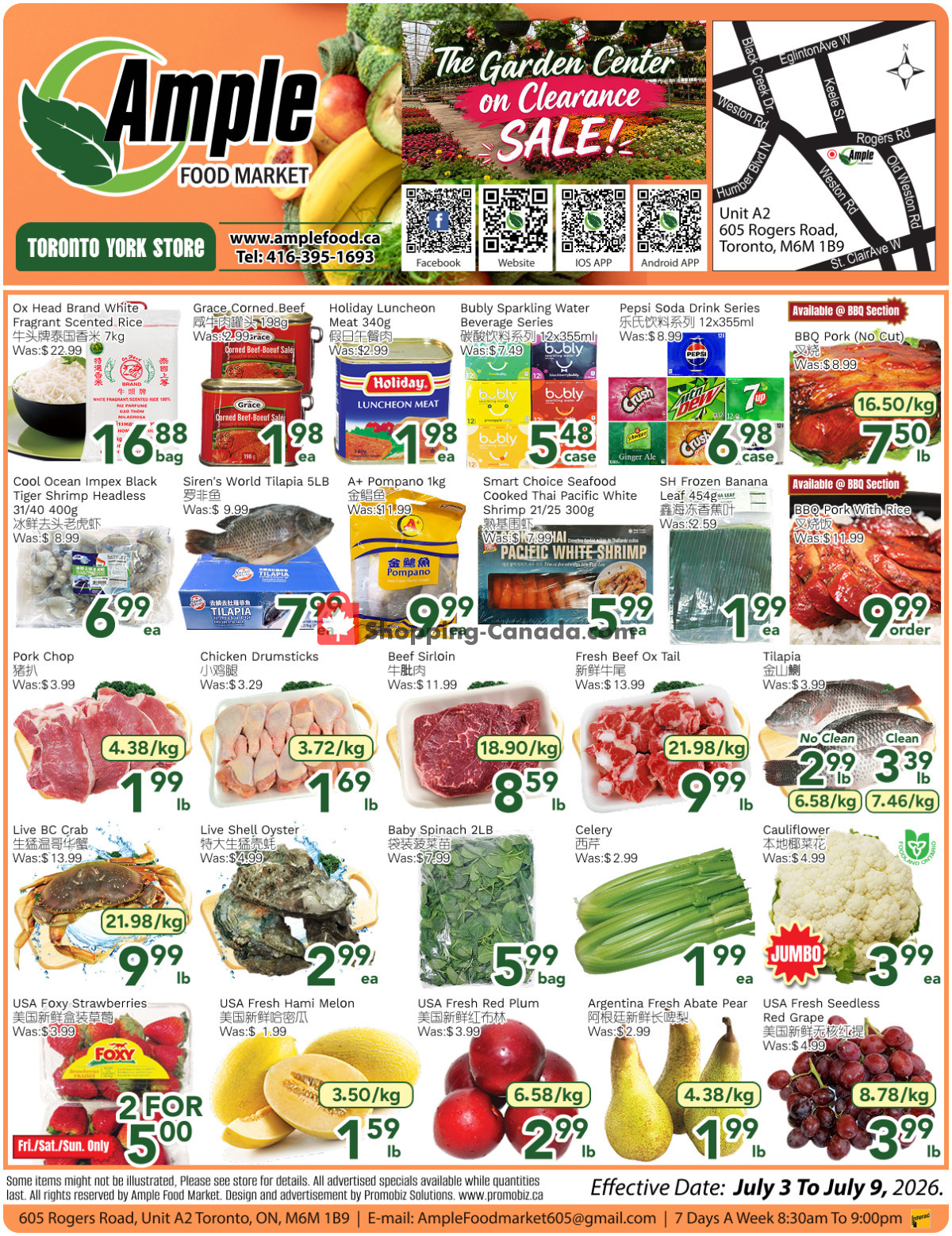 Ample Food Market flyer from Friday July 3, 2026 to Thursday July 9, 2026 - page 1