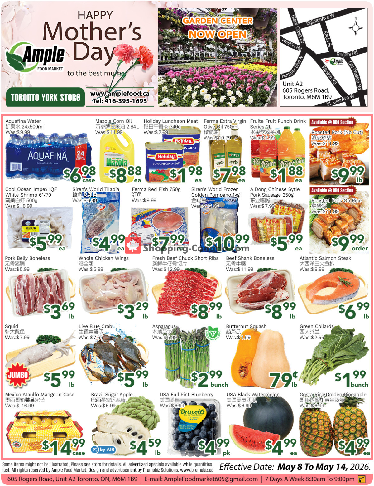 Ample Food Market flyer from Friday May 8, 2026 to Thursday May 14, 2026 - page 1