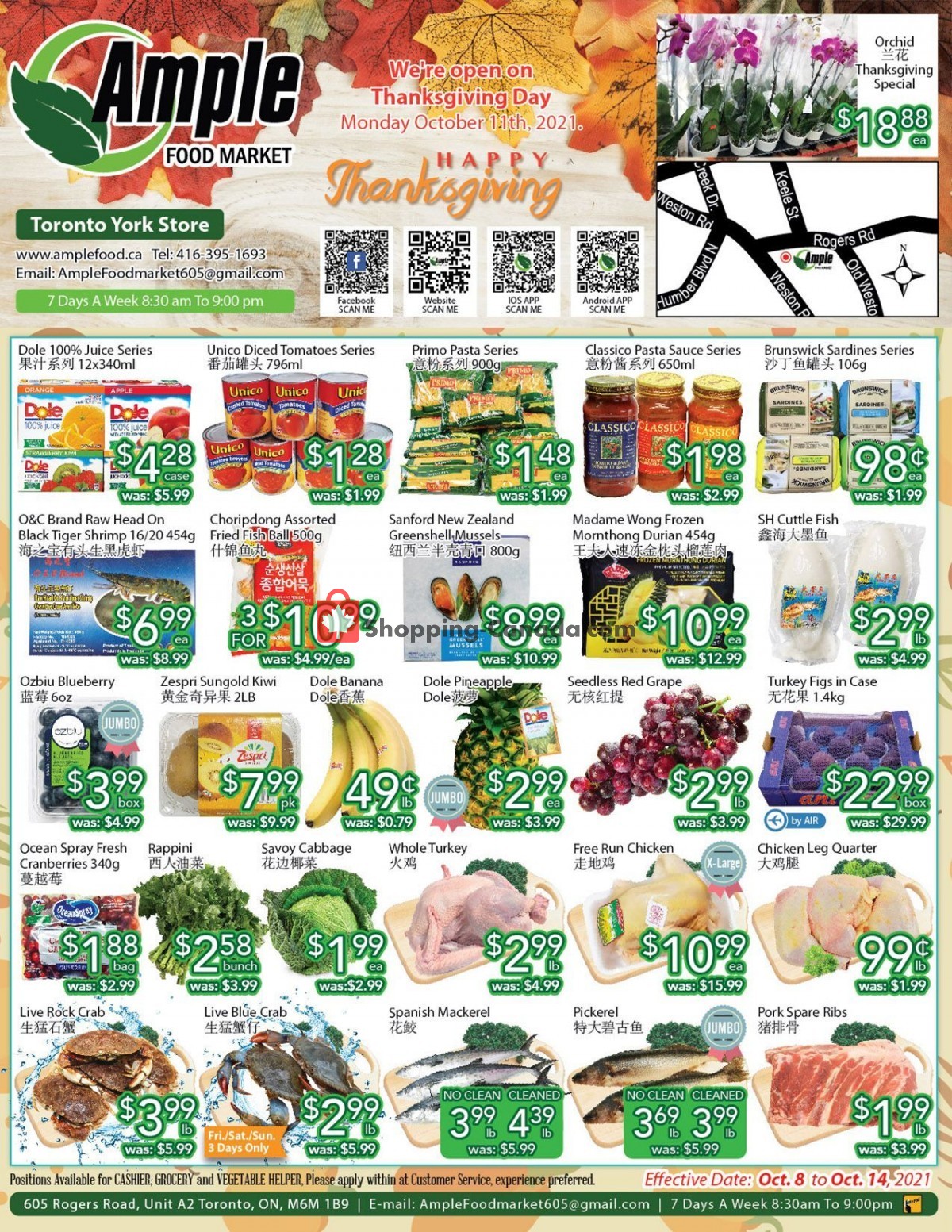 Ample Food Market flyer from Friday October 8, 2021 to Thursday October 14, 2021 - page 1