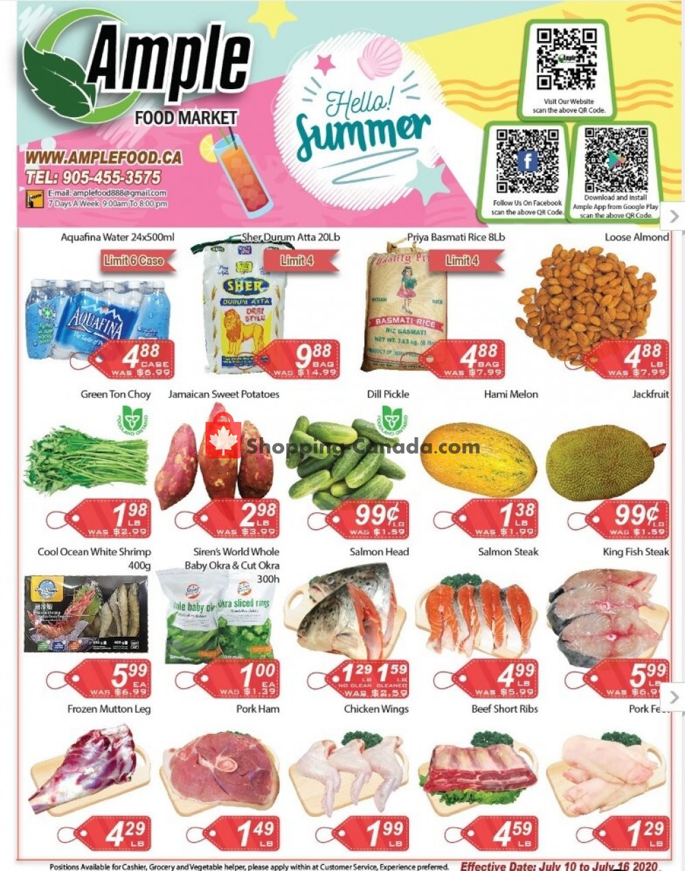 Ample Food Market flyer from Friday July 10, 2020 to Thursday July 16, 2020 - page 1