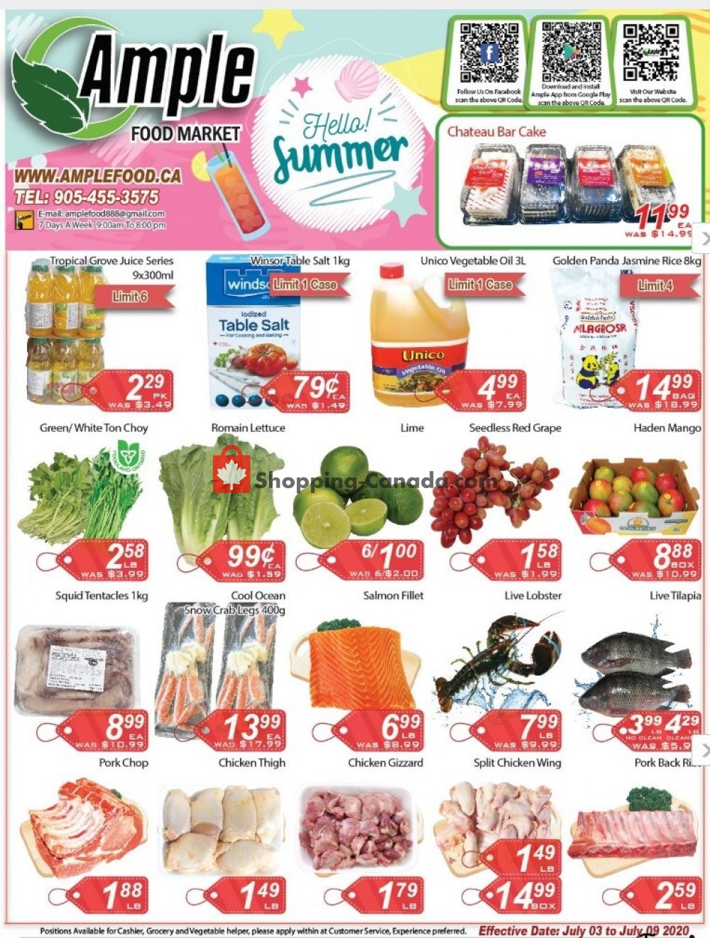 Ample Food Market flyer from Friday July 3, 2020 to Thursday July 9, 2020 - page 1