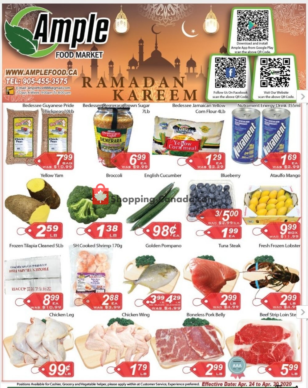 Ample Food Market flyer from Friday April 24, 2020 to Thursday April 30, 2020 - page 1