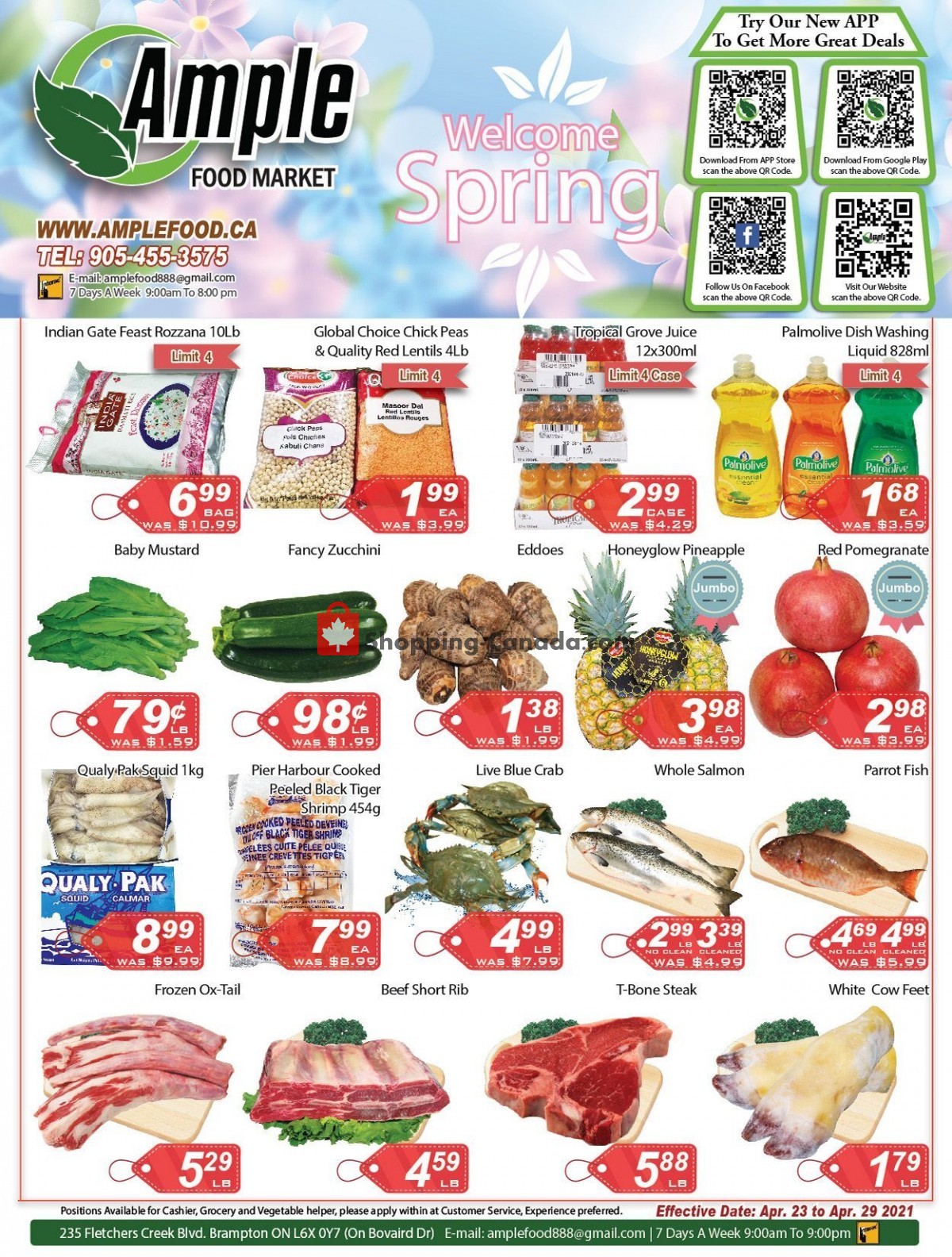 Ample Food Market flyer from Friday April 23, 2021 to Thursday April 29, 2021 - page 1