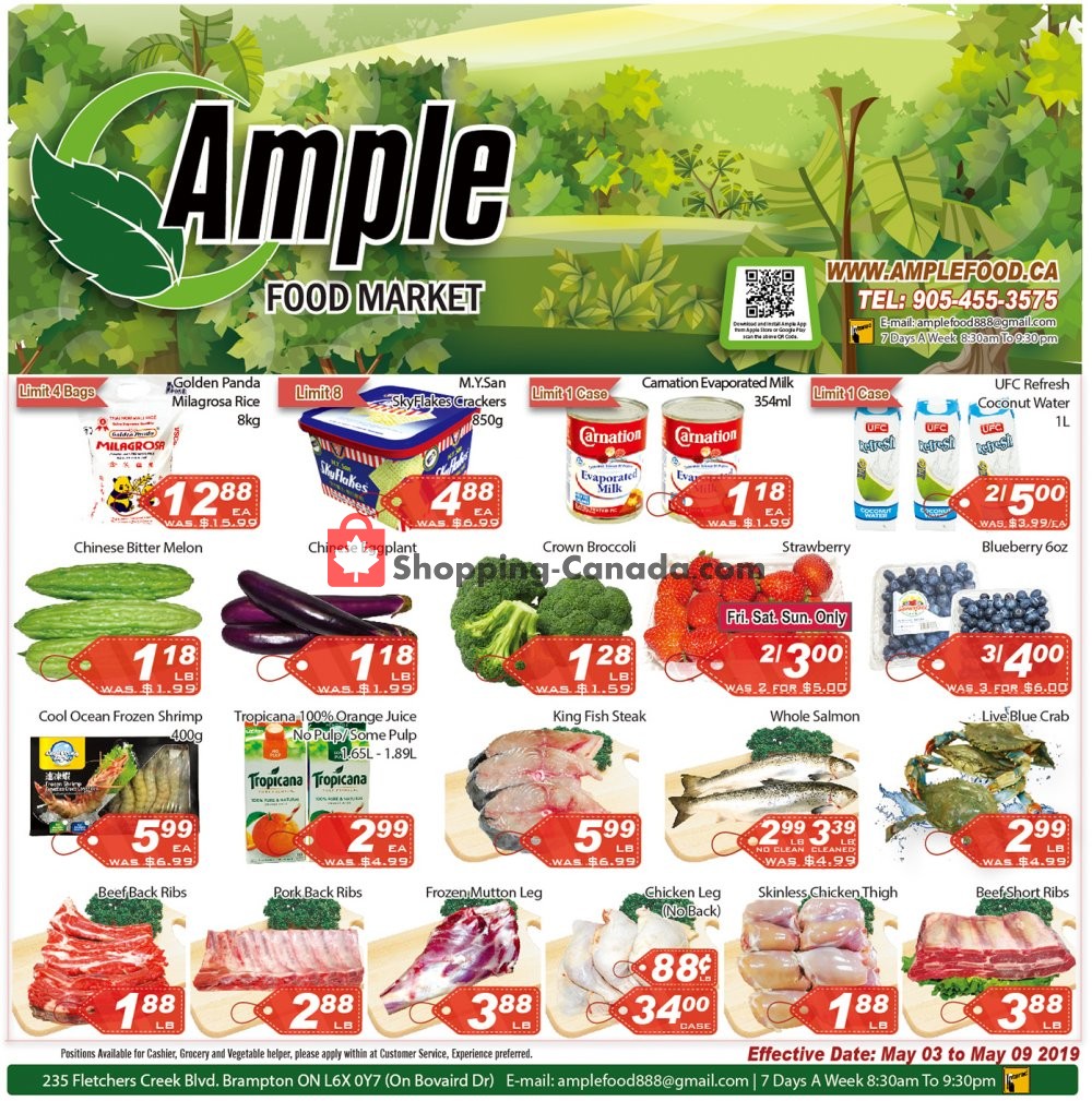 Ample Food Market flyer from Friday May 3, 2019 to Thursday May 9, 2019 - page 1
