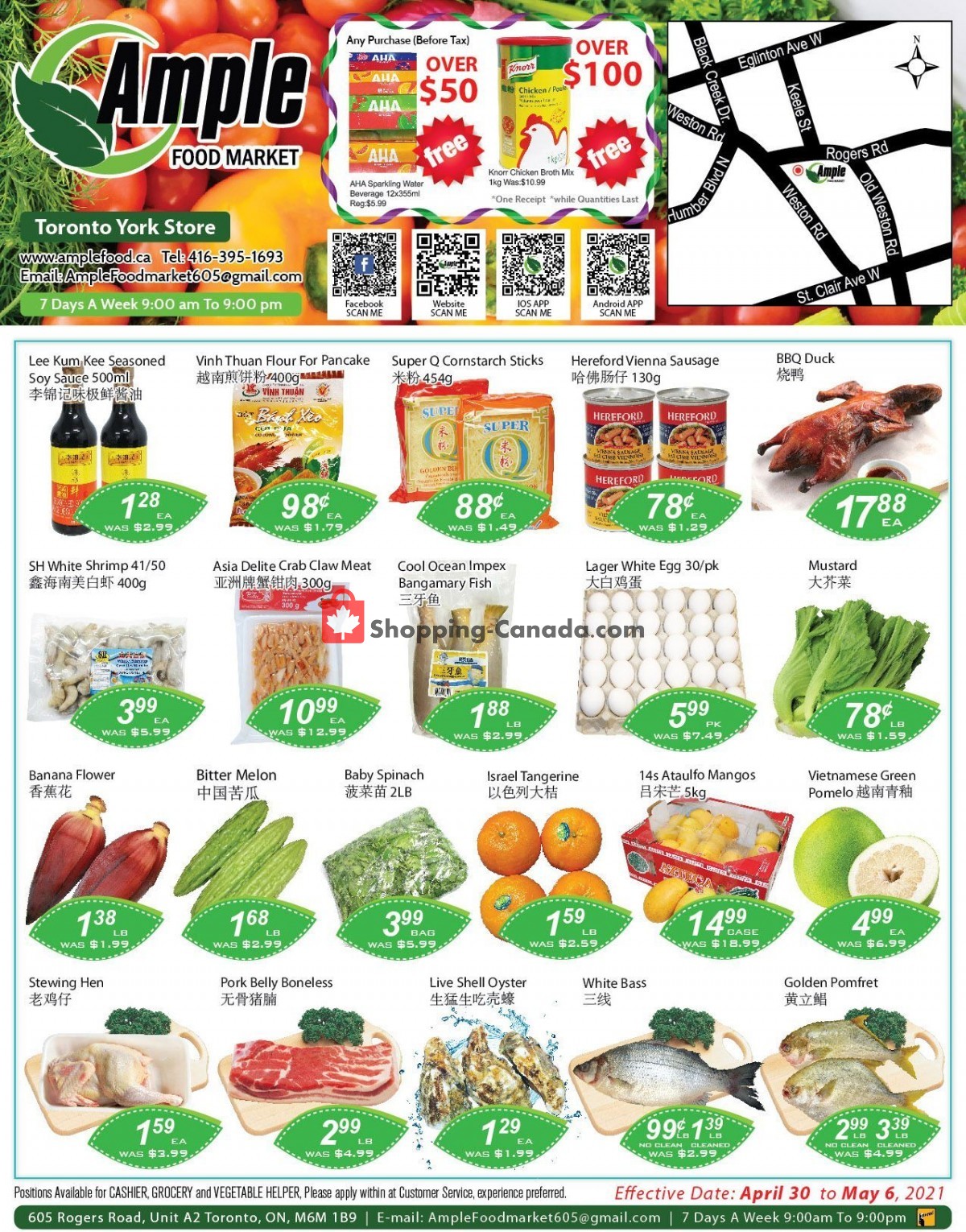 Ample Food Market flyer from Friday April 30, 2021 to Thursday May 6, 2021 - page 1