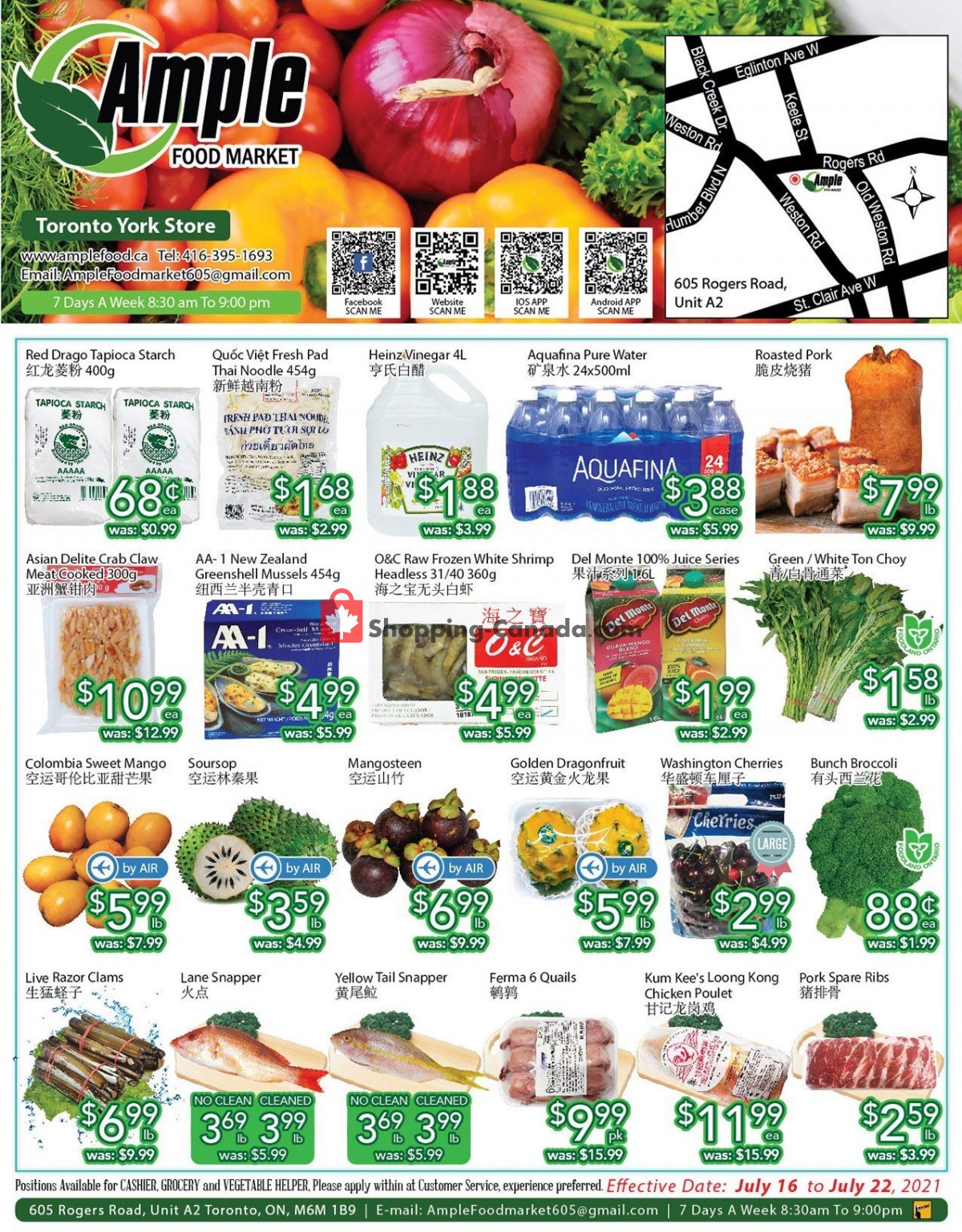 Ample Food Market flyer from Friday July 16, 2021 to Thursday July 22, 2021 - page 1