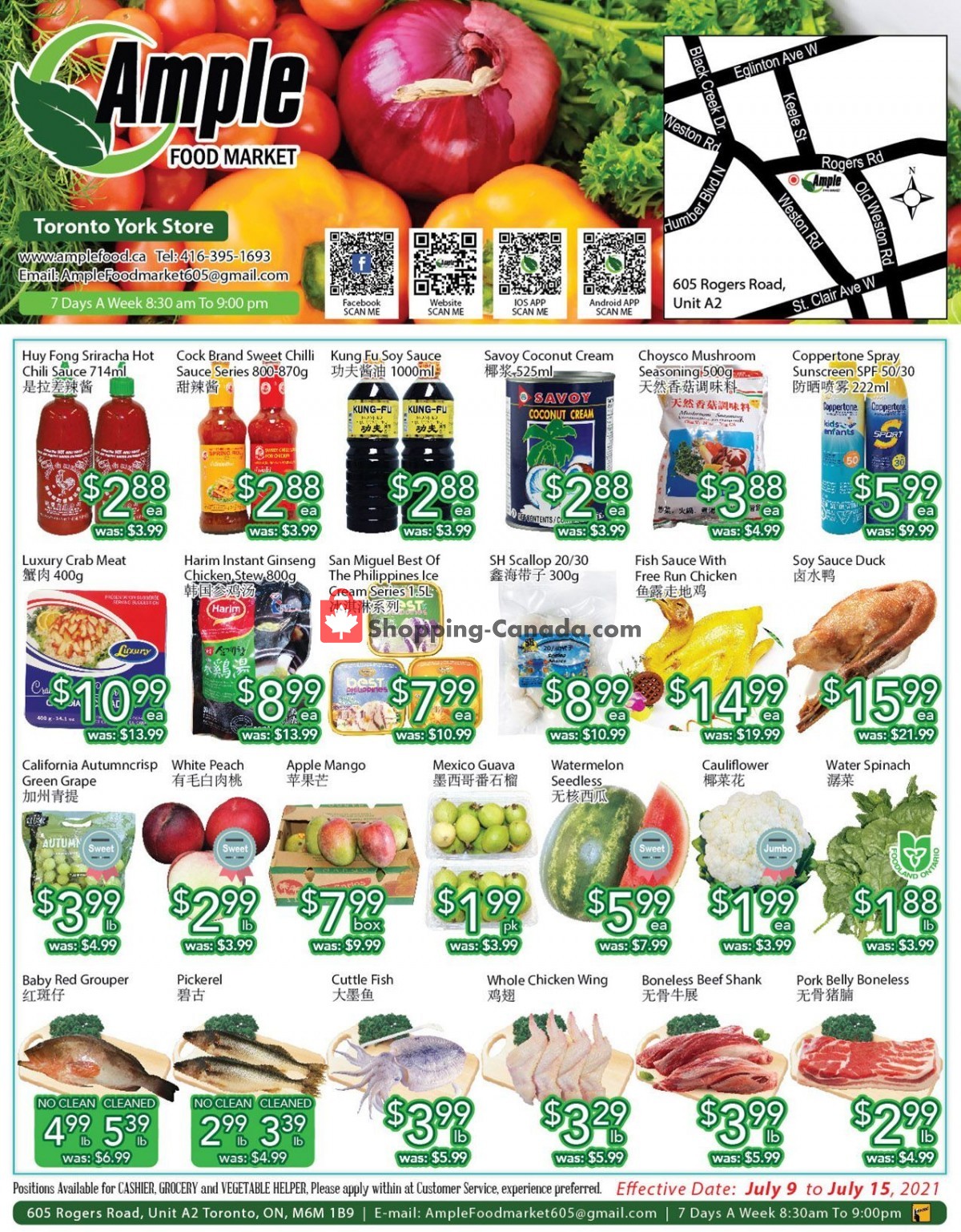 Ample Food Market flyer from Friday July 9, 2021 to Thursday July 15, 2021 - page 1