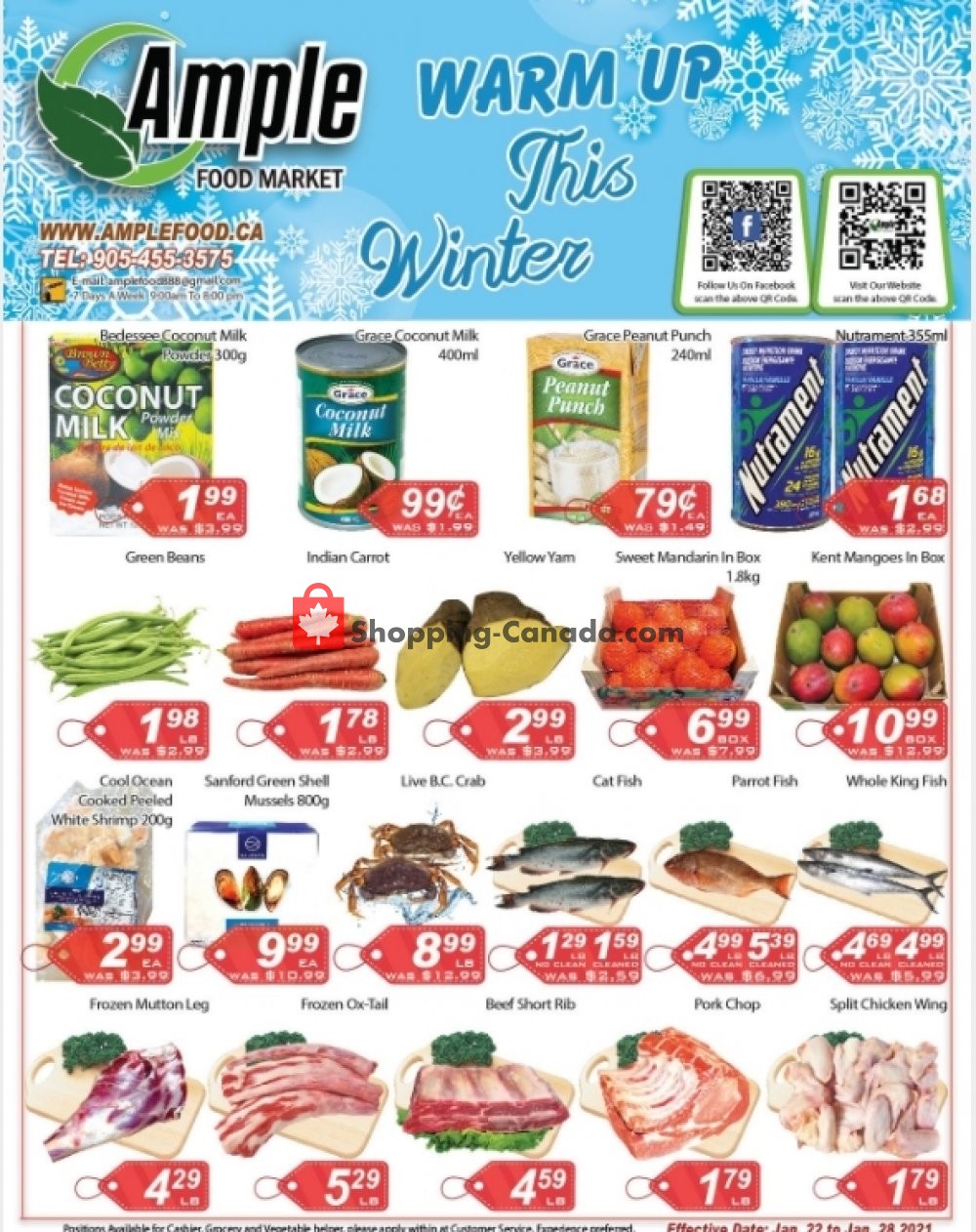 Ample Food Market flyer from Friday January 22, 2021 to Thursday January 28, 2021 - page 1