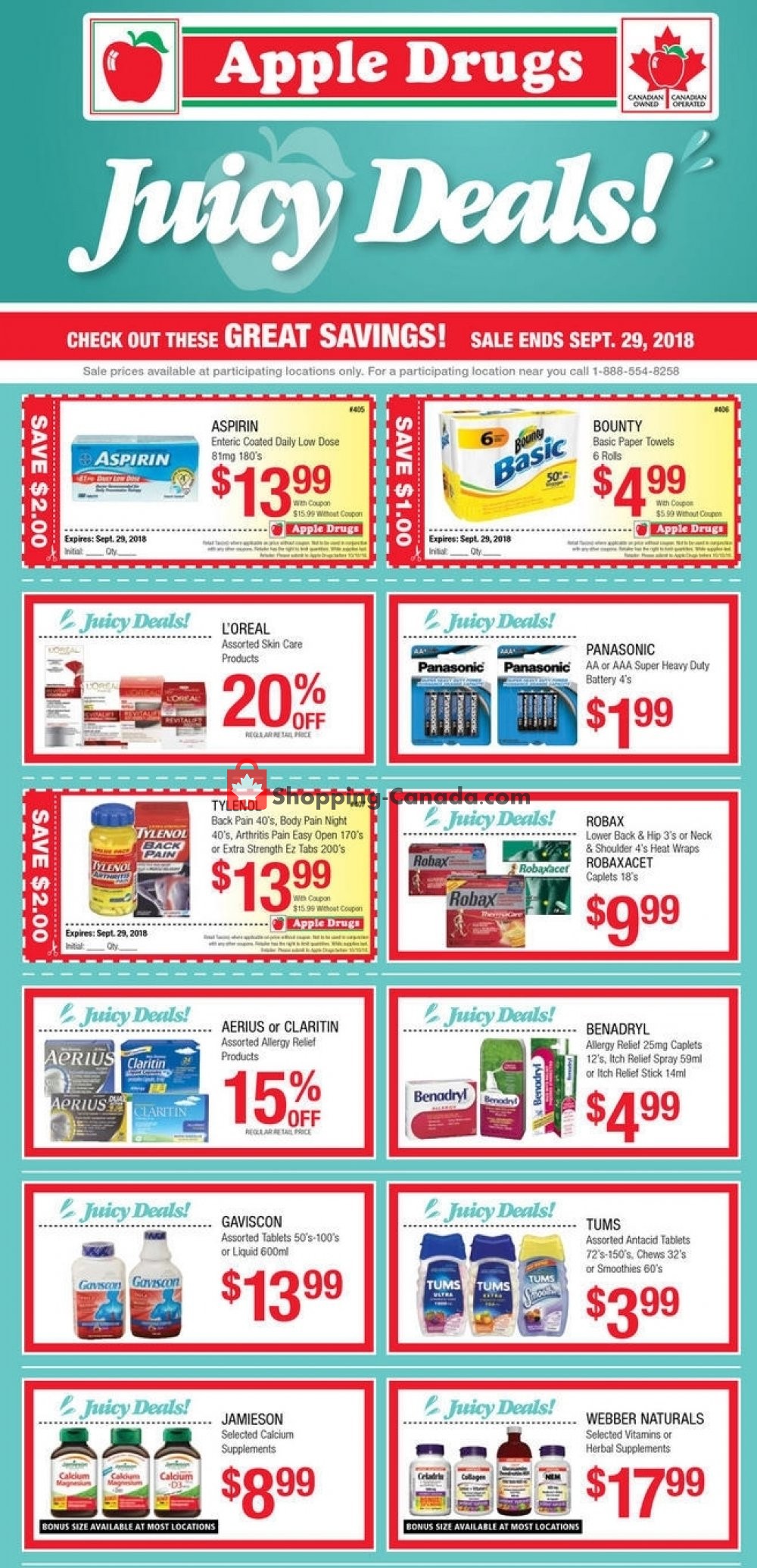 Apple Drugs flyer from Sunday September 23, 2018 to Saturday September 29, 2018 - page 1