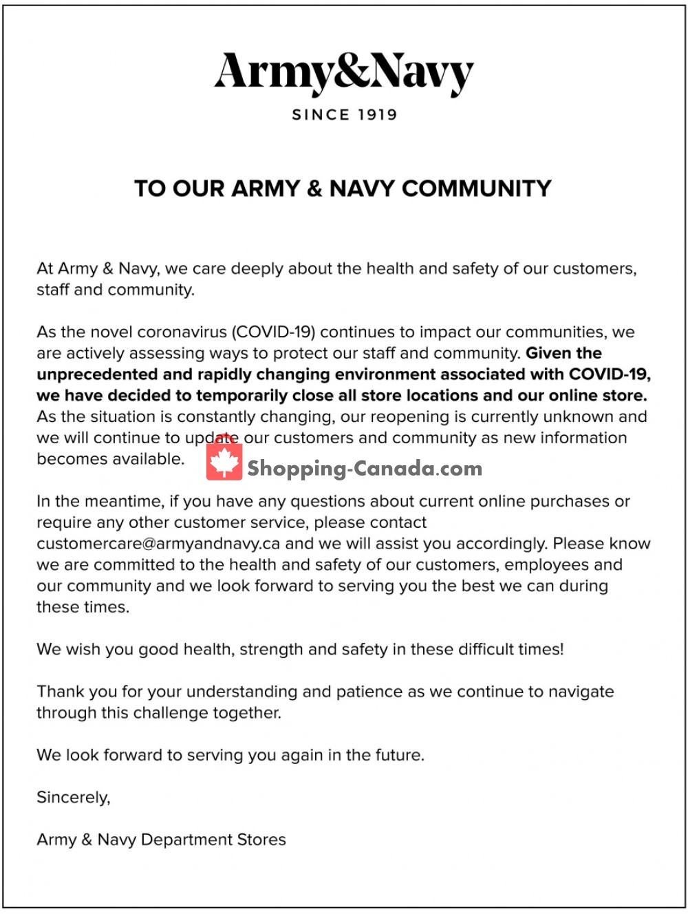 Army & Navy flyer from Sunday March 29, 2020 to Saturday April 4, 2020 - page 1