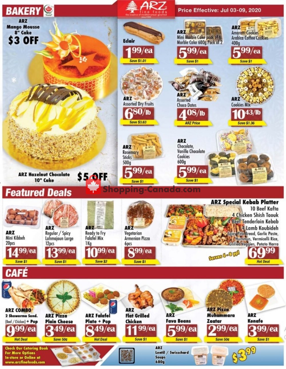 Arz Fine Foods flyer from Friday July 3, 2020 to Thursday July 9, 2020 - page 1