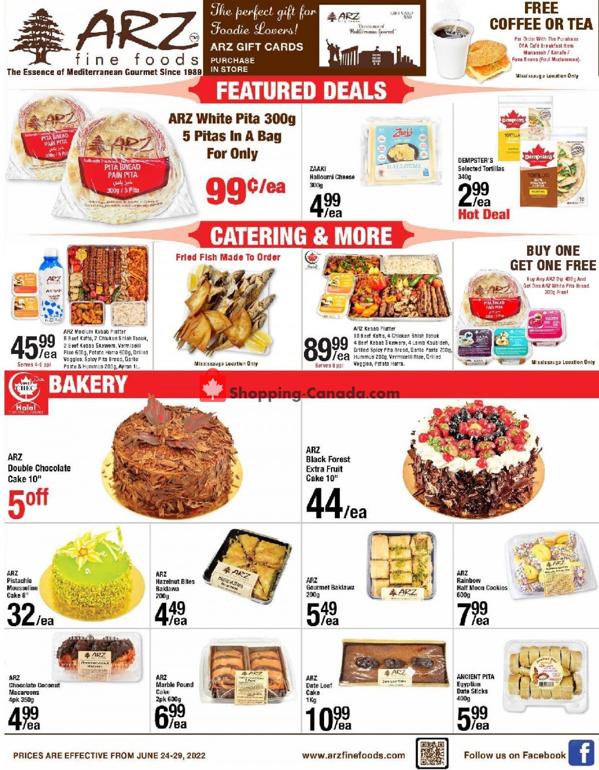 Arz Fine Foods flyer from Friday June 24, 2022 to Wednesday June 29, 2022 - page 1