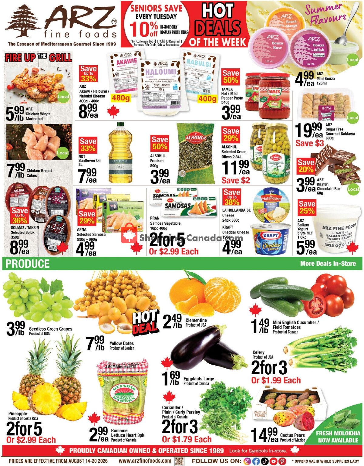 Arz Fine Foods flyer from Friday August 14, 2026 to Thursday August 20, 2026 - page 1