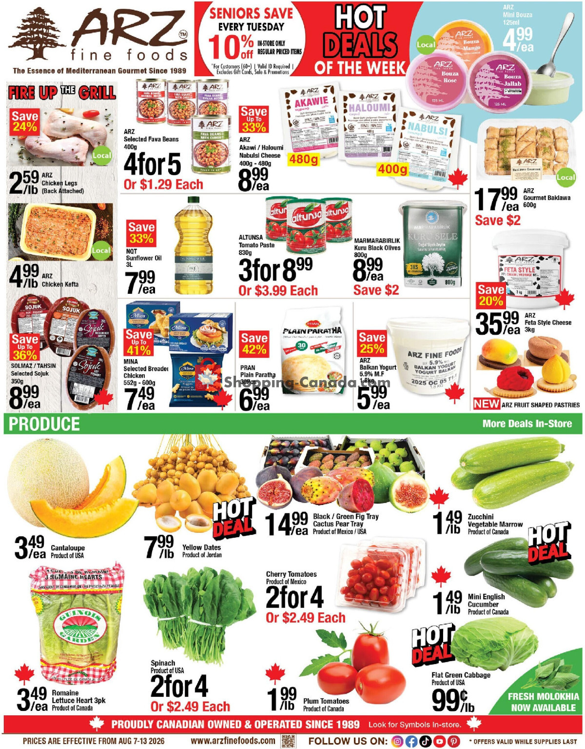 Arz Fine Foods flyer from Friday August 7, 2026 to Thursday August 13, 2026 - page 1