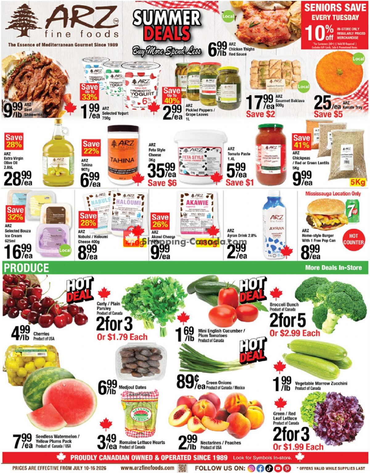 Arz Fine Foods flyer from Friday July 10, 2026 to Thursday July 16, 2026 - page 1
