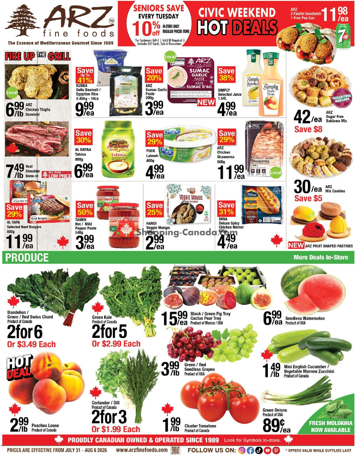 Arz Fine Foods flyer from Friday July 31, 2026 to Thursday August 6, 2026 - page 1
