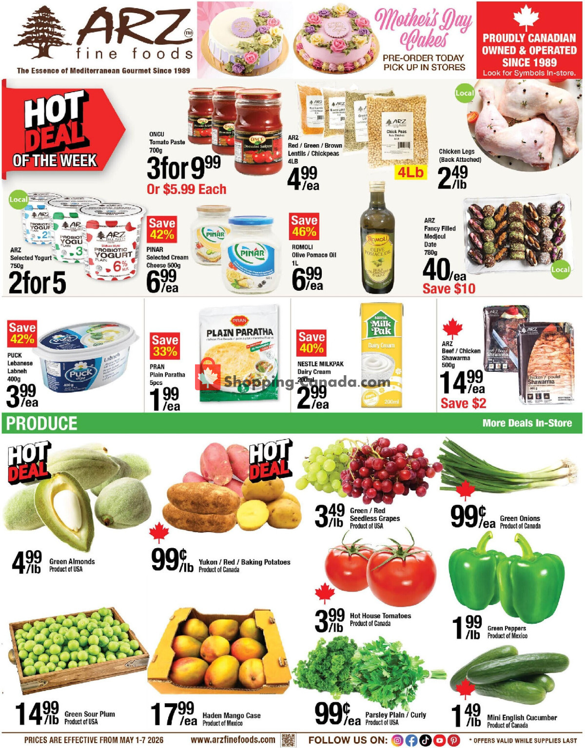 First page of Arz Fine Foods flyer - preview - from Friday May 1, 2026 to Thursday May 7, 2026