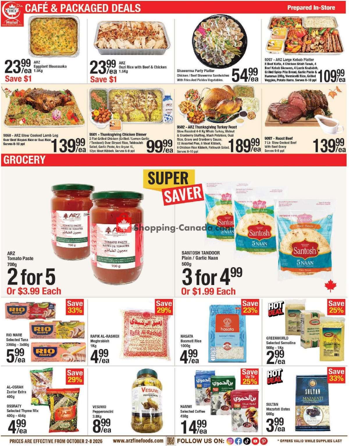 Arz Fine Foods flyer from Friday October 2, 2026 to Thursday October 8, 2026 - page 2