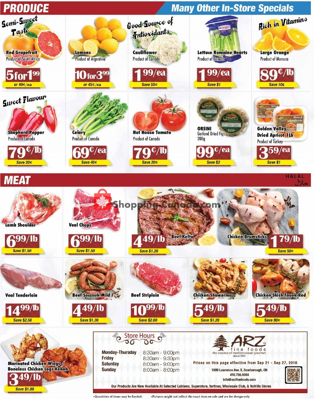 Arz Fine Foods flyer from Friday September 21, 2018 to Thursday September 27, 2018 - page 4