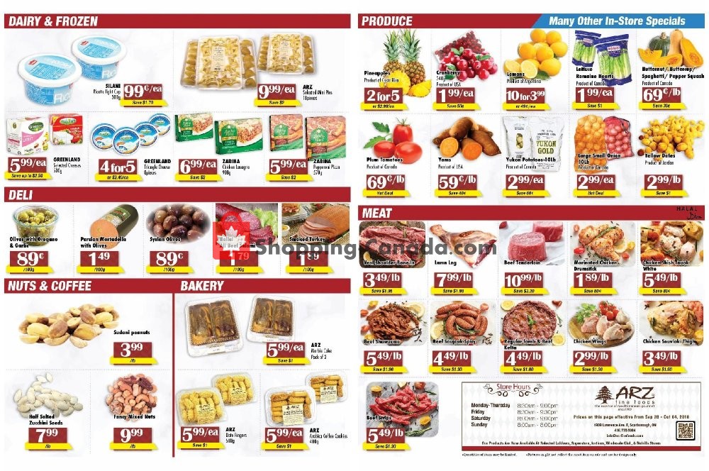 Arz Fine Foods flyer from Friday September 28, 2018 to Thursday October 4, 2018 - page 2