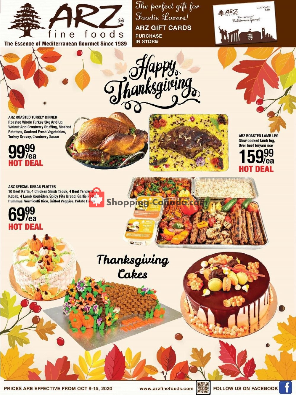 Arz Fine Foods flyer from Friday October 9, 2020 to Thursday October 15, 2020 - page 1