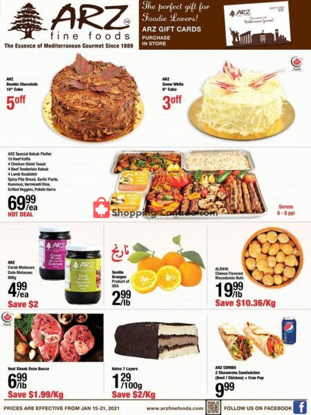 Arz Fine Foods flyer from Friday January 15, 2021 to Thursday January 21, 2021 - page 1