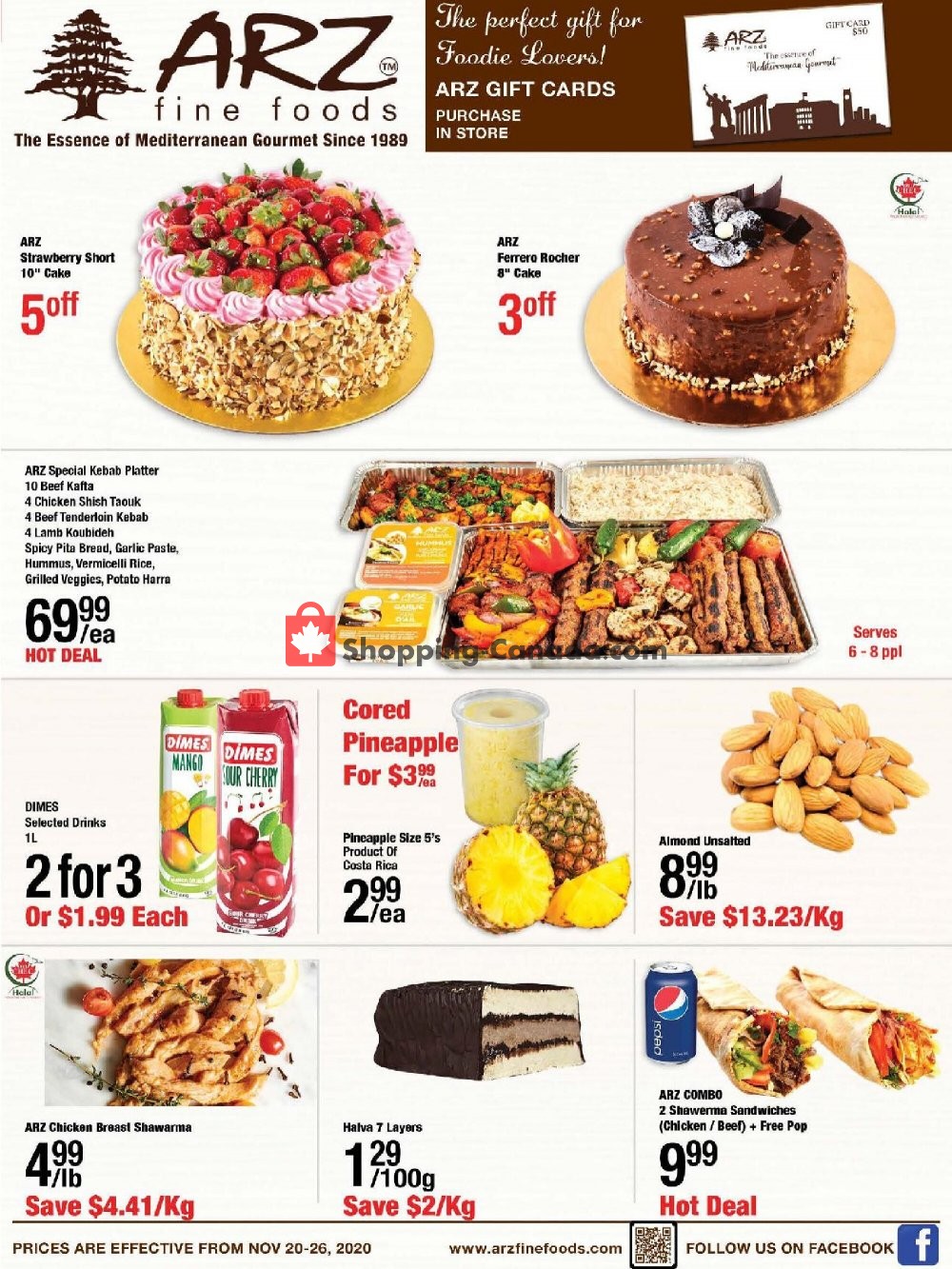 Arz Fine Foods flyer from Friday November 20, 2020 to Thursday November 26, 2020 - page 1