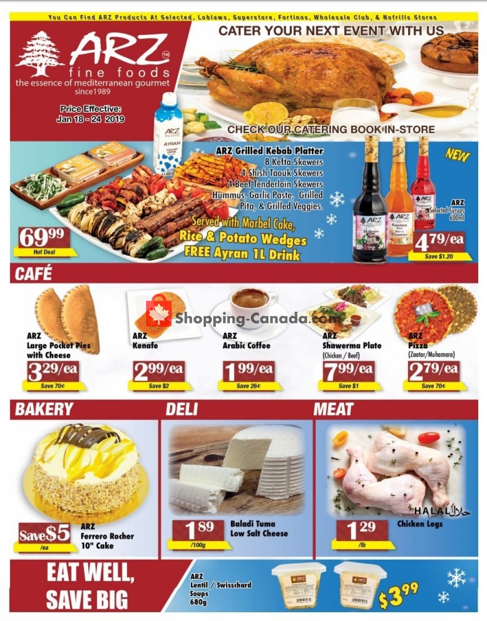 Arz Fine Foods flyer from Friday January 18, 2019 to Thursday January 24, 2019 - page 1